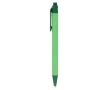 Stylo en plastique recyclé monocolore à encre bleue couleur vert