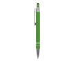 Stylo en aluminium avec finition soft-touch et 3 anneaux argentés couleur vert lime