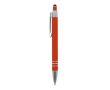 Stylo en aluminium avec finition soft-touch et 3 anneaux argentés couleur orange