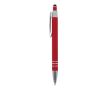 Stylo en aluminium avec finition soft-touch et 3 anneaux argentés couleur rouge