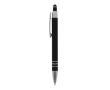 Stylo en aluminium avec finition soft-touch et 3 anneaux argentés couleur noir