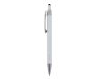 Stylo en aluminium avec finition soft-touch et 3 anneaux argentés couleur blanc