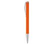 Stylo rotatif en aluminium avec clip et pointe métallique couleur orange