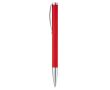 Stylo rotatif en aluminium avec clip et pointe métallique couleur rouge