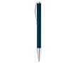 Stylo rotatif en aluminium avec clip et pointe métallique couleur bleu foncé