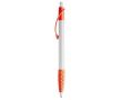 Stylo blanc avec détails colorés et poignée texturée couleur orange
