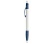 Stylo blanc avec détails colorés et poignée texturée couleur bleu foncé