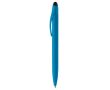 Stylo en plastique avec mécanisme rotatif et pointeur noir couleur bleu