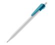 Stylo en plastique blanc avec clip original couleur turquoise