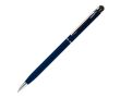 Stylo fin en métal de couleurs vives avec pointeur noir couleur bleu foncé