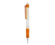 Stylo transparent en matériau biodégradable avec détails colorés couleur orange