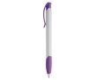 Stylo en plastique blanc avec clip incurvé coloré fabriqué en UE couleur violet