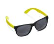 Lunettes de soleil néon avec montures noires protection UV400 couleur jaune fluorescent