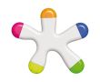 Marqueur en forme d'étoile avec 5 encres de couleurs différentes couleur blanc