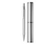 Stylo en aluminium avec étui assorti en forme de tube couleur argenté