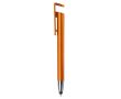 Stylo en plastique avec pointeur et support pour mobile à encre bleue couleur orange