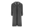 Peignoir avec deux poches, capuche et ceinture à la taille couleur gris foncé