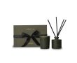 Coffret cadeau avec bougie et diffuseur au parfum gingembre Victorian couleur vert