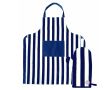 Ensemble de tablier et gant de barbecue avec design à rayures Segaform couleur blanc/bleu