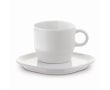 Tasse à café empilable à soucoupe rectangulaire fabriquée en UE 180ml couleur blanc