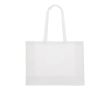 Grand sac en coton recyclé avec soufflet et poignées 140 g/m2 couleur blanc
