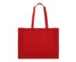 Grand sac en coton recyclé avec soufflet et poignées 140 g/m2 couleur rouge