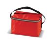 Glacière en polyester coloré avec petite poignée noire pour 6 canettes couleur rouge