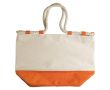 Sac en toile avec base colorée et cordons résistants couleur orange