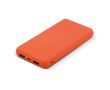 Batterie externe en caoutchouc avec port USB-A et port type C 8000 mAh couleur orange