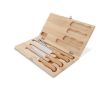 Coffret en bois avec 3 couteaux et une fourchette pour barbecue couleur bois