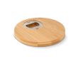 Sous-verre circulaire en bambou avec ouvre-bouteille inclus couleur naturel