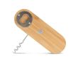 Ouvre-bouteille en bambou 2 en 1 tire-bouchon et décapsuleur couleur naturel
