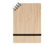 Bloc-notes avec couverture en bambou et spirale en coin A6 couleur naturel
