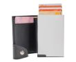 Porte-cartes en aluminium avec bouton pour sortir 6 cartes couleur argenté mat