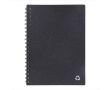 Carnet à spirale en cuir recyclé avec pages lignées FSC couleur gris foncé