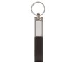 Porte-clés en lanière de cuir avec détail en métal en haut couleur noir