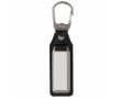Porte-clés rectangulaire en métal et cuir synthétique à personnaliser couleur noir