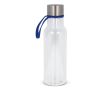 Gourde en RPET transparente avec anse de transport caoutchouc 600ml couleur bleu