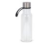 Gourde en RPET transparente avec anse de transport caoutchouc 600ml couleur noir