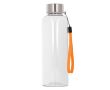 Gourde en RPET transparente avec cordon coloré 500ml couleur orange transparent