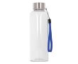 Gourde en RPET transparente avec cordon coloré 500ml couleur bleu transparent