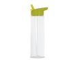 Gourde en RPET transparente avec bouchon à paille pliable 600ml couleur vert lime