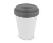 Gobelet à emporter en plastique recyclé avec couvercle coloré 250ml couleur gris