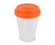 Gobelet à emporter en plastique recyclé avec couvercle coloré 250ml couleur orange
