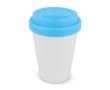 Gobelet à emporter en plastique recyclé avec couvercle coloré 250ml couleur bleu ciel