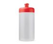 Bidon sportif en bioplastique sans BPA fabriqué en UE 500ml couleur rouge transparent