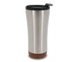 Gobelet à emporter à double paroi avec détail en liège à la base 480ml couleur argenté