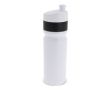 Gourde de sport sans BPA avec bord coloré fabriqué en UE 750ml couleur blanc/noir