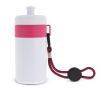 Gourde de sport blanche sans BPA avec cordon de transport 500ml couleur rose