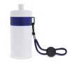 Gourde de sport blanche sans BPA avec cordon de transport 500ml couleur bleu foncé